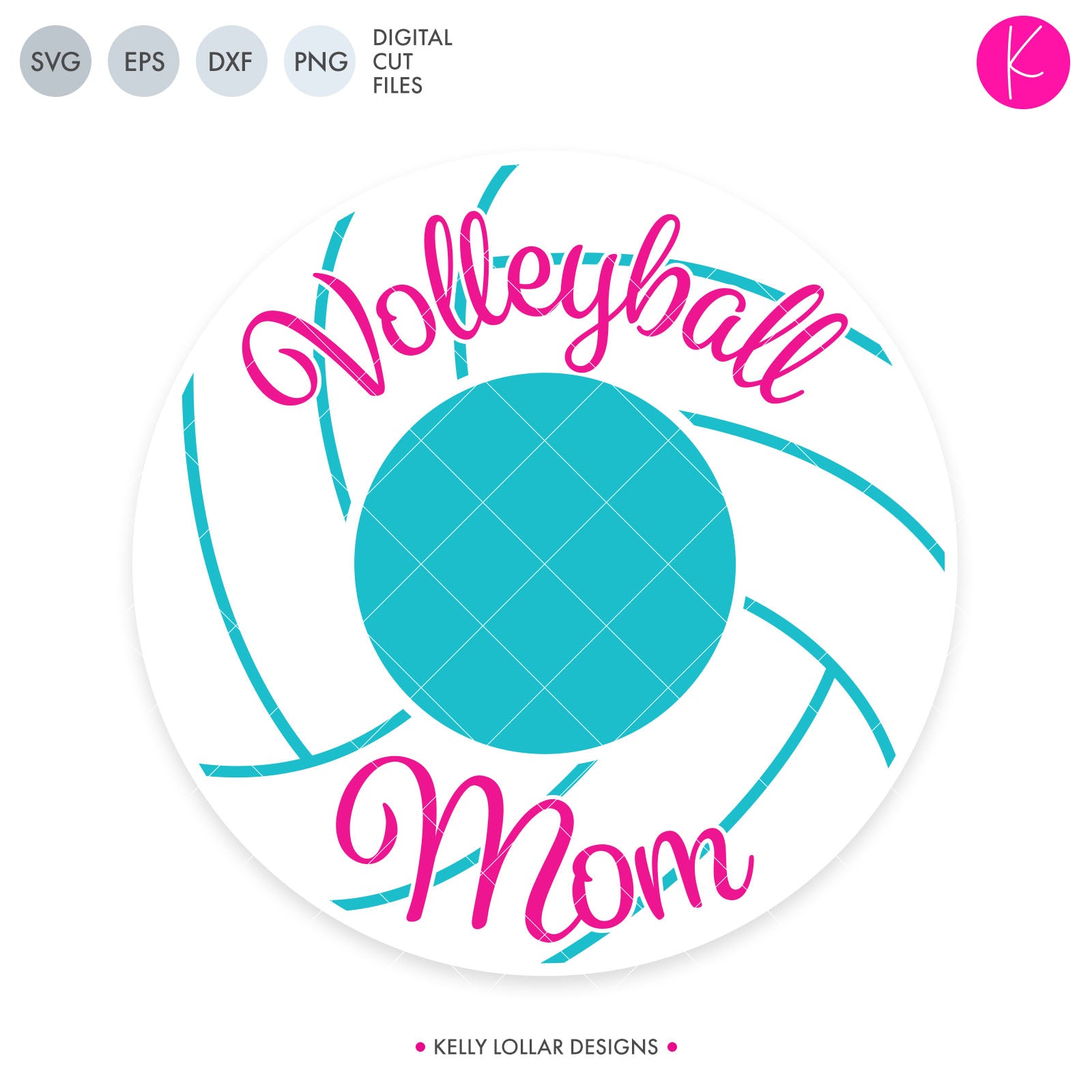 Download Volleyball Mom Monogram SVG Files | Kelly Lollar Designs