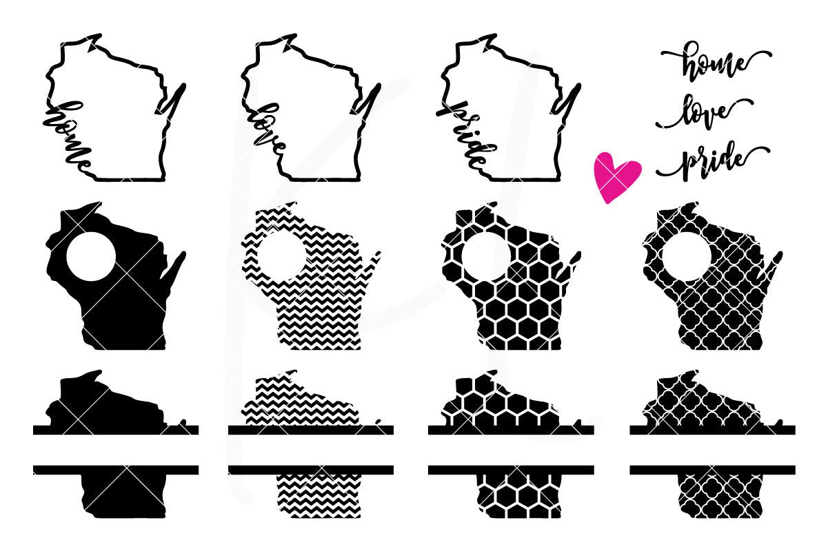 Download Wisconsin State Bundle | SVG DXF EPS PNG Cut Files - Kelly ...