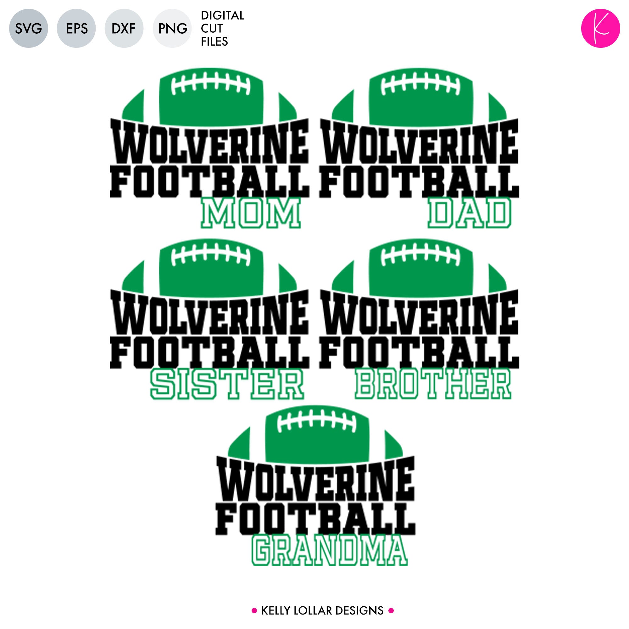 Download Wolverines Football Bundle Svg Dxf Eps Png Cut Files Kelly Lollar Designs