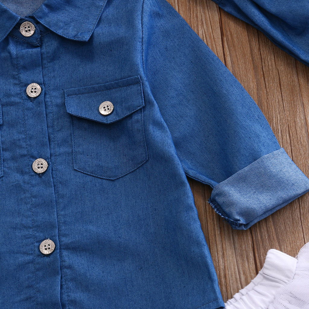 denim shirt with tutu