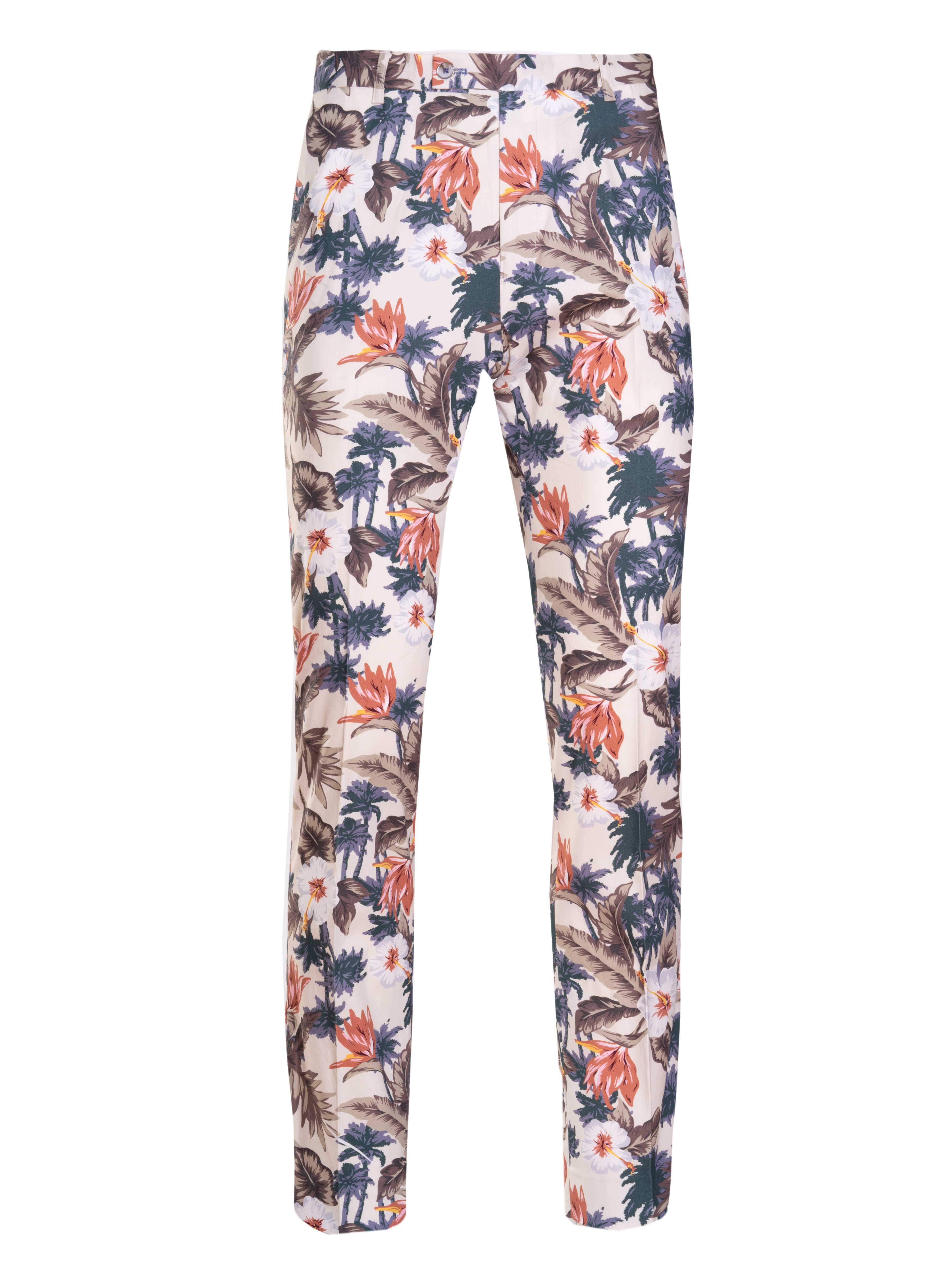 off white floral pants