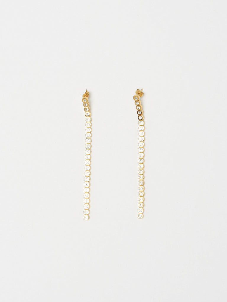 diamond line earrings