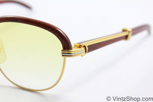 vintage cartier malmaison palisander rosewood sunglasses