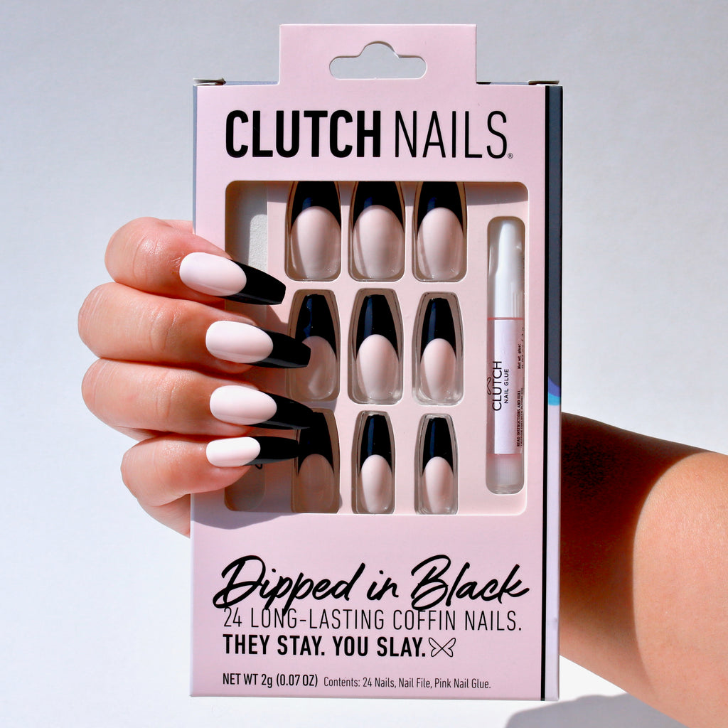 Black tip french nails