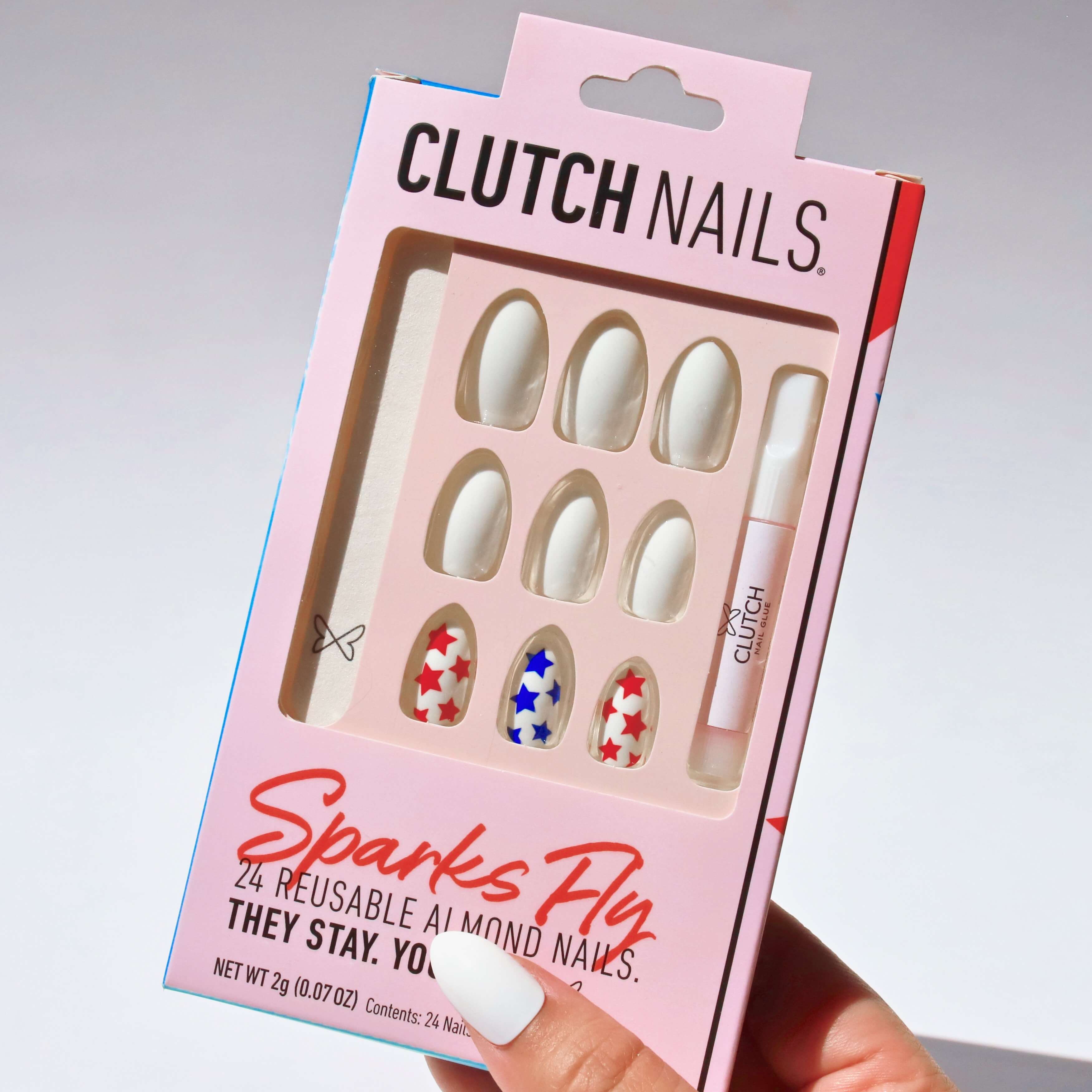 Sparks Fly | Simple Patriotic Nails | Press On Nails - Clutch Nails product image