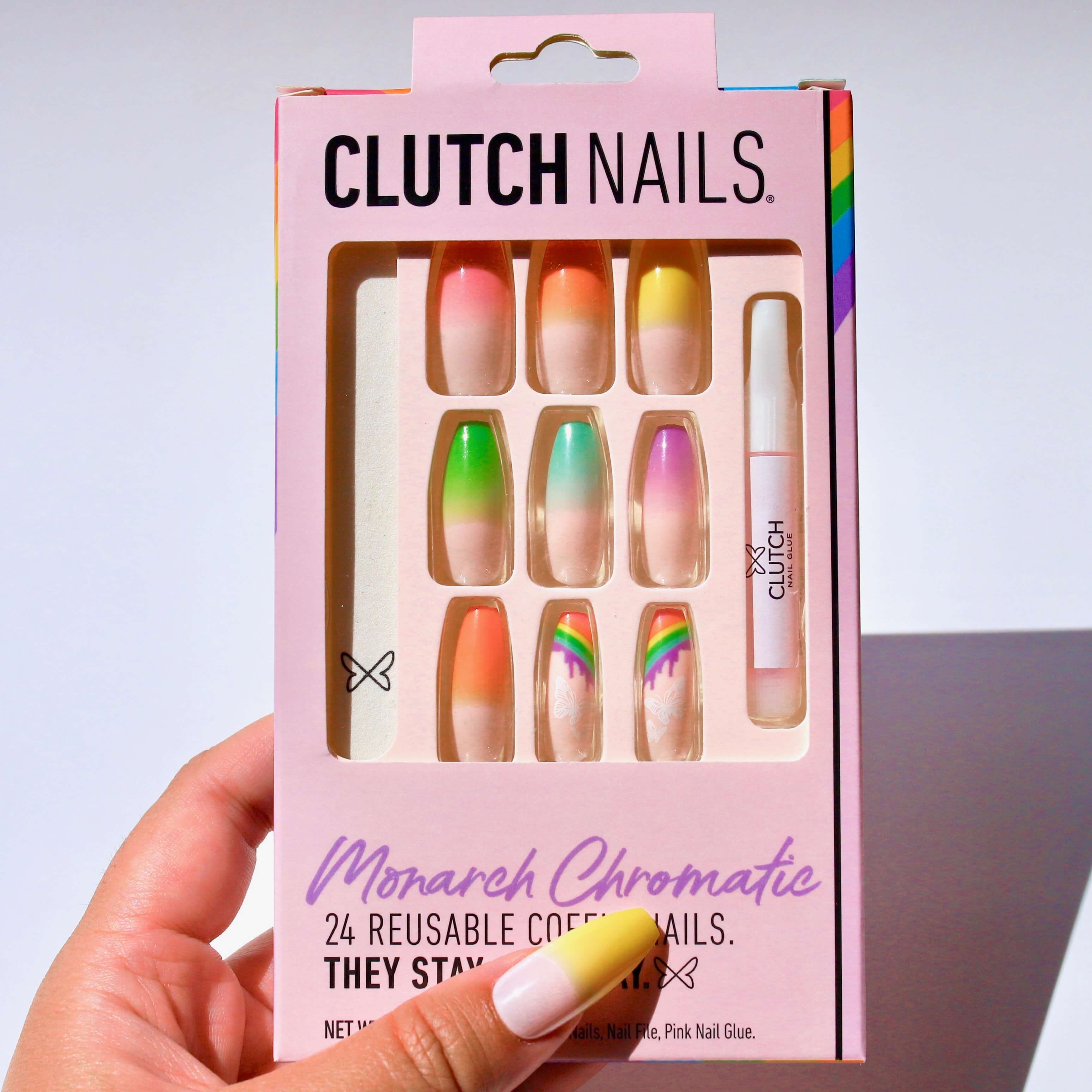 Monarch Chromatic | Rainbow Ombre Nails | Press On Nails - Clutch Nails product image