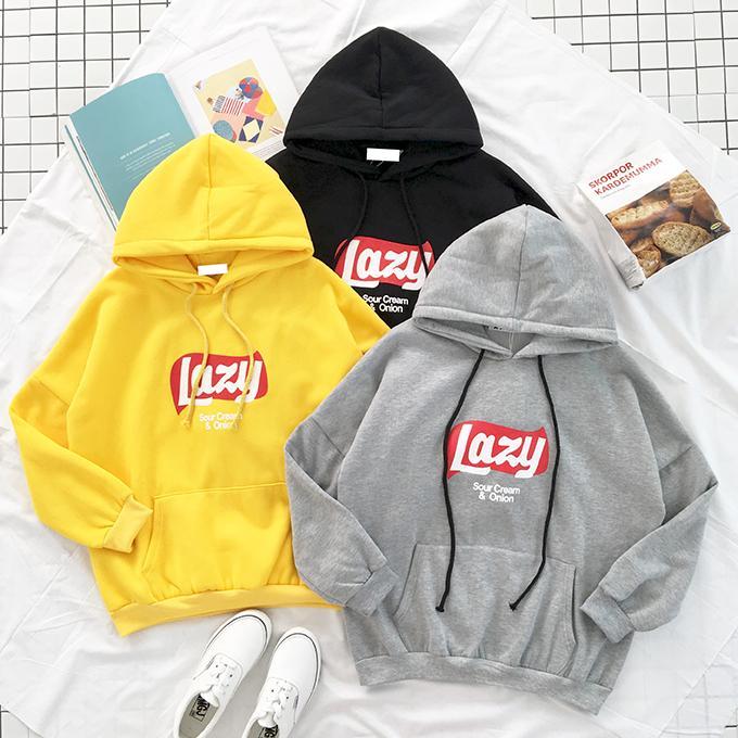 lazy yellow hoodie