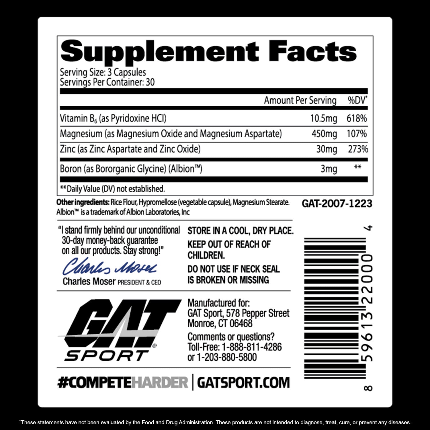ZMAG-T Supplement Facts