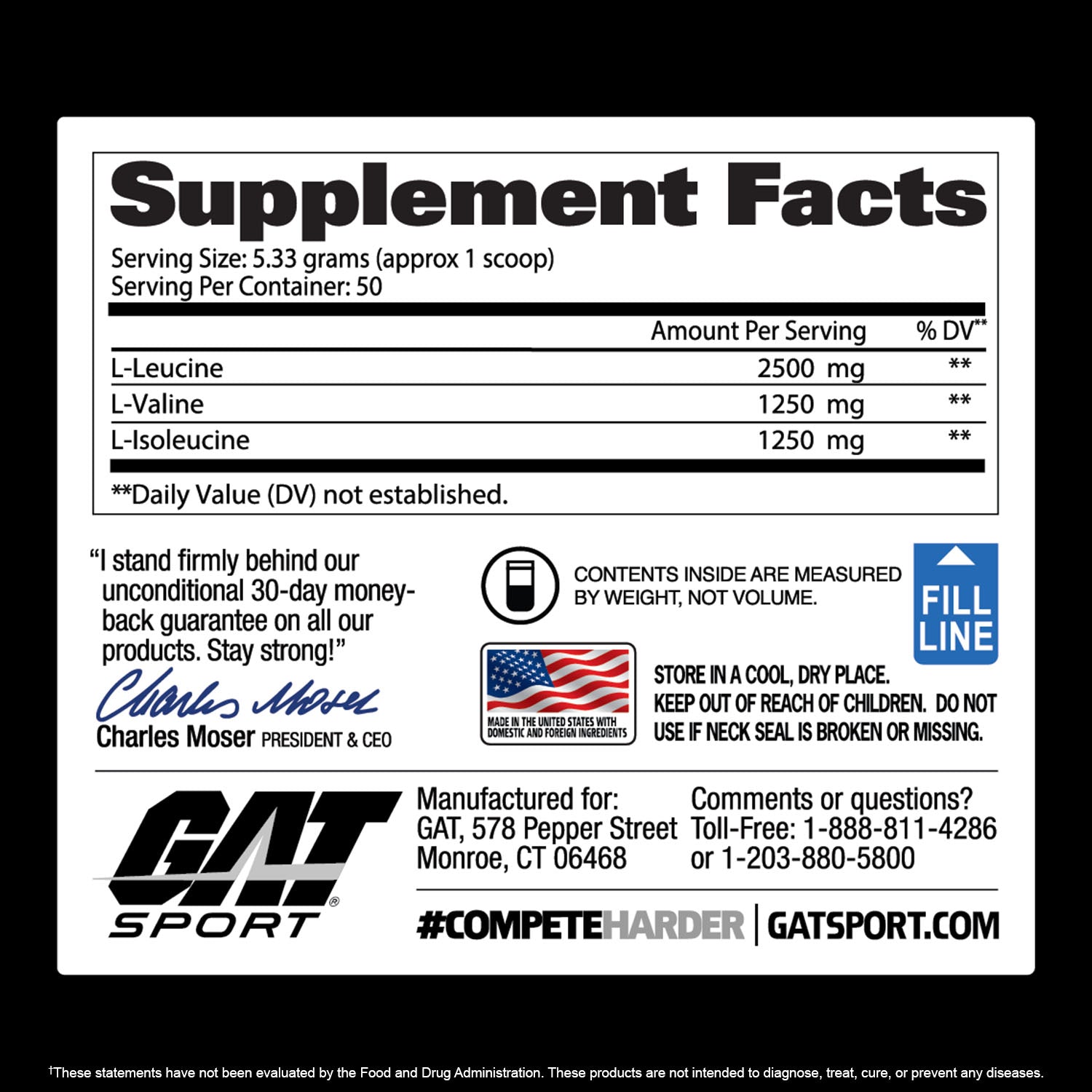 BCAA POWDER Supplement Facts