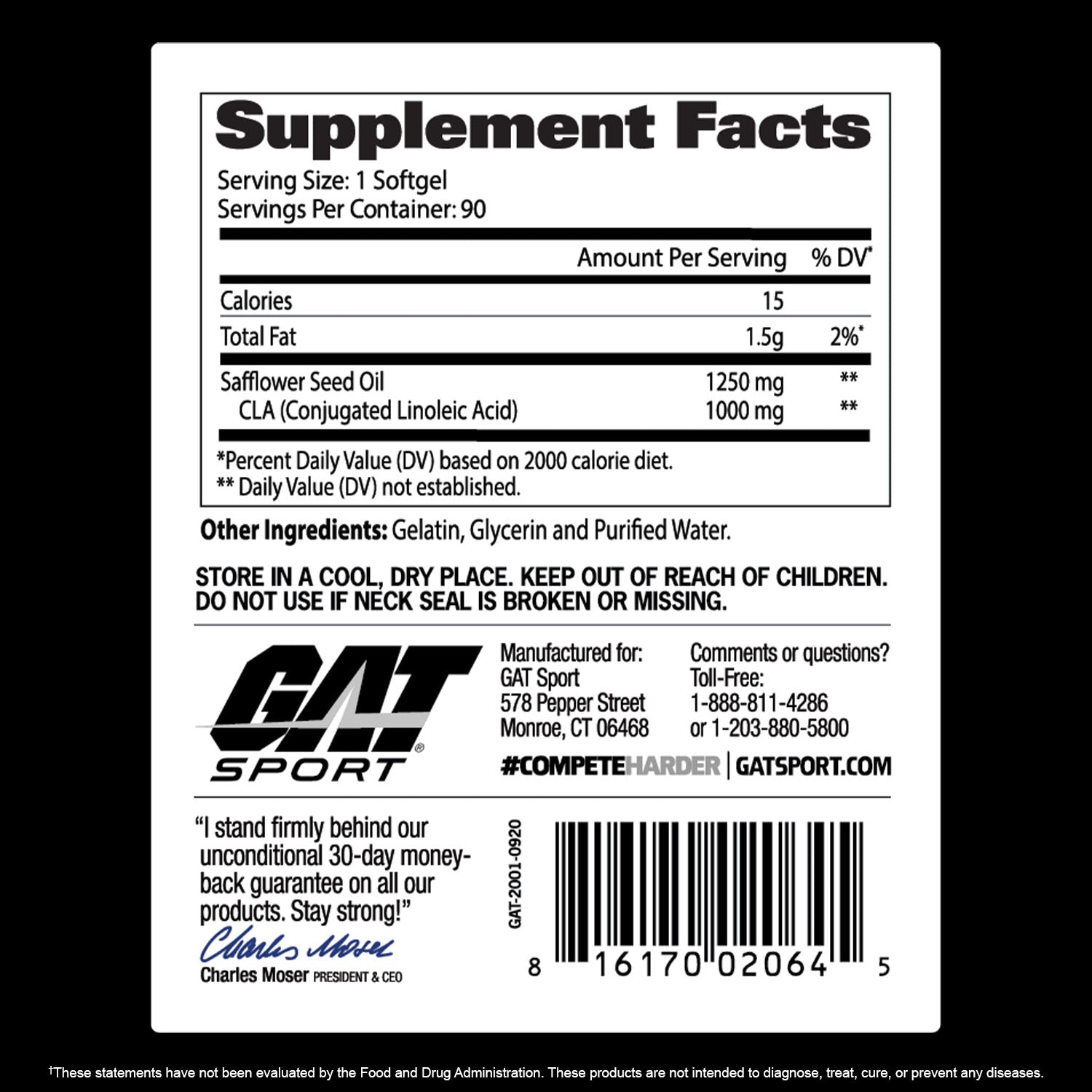 CLA 1250 Supplement Facts