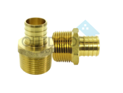 PEX 1” Crimp x 1” NPT Brass Male