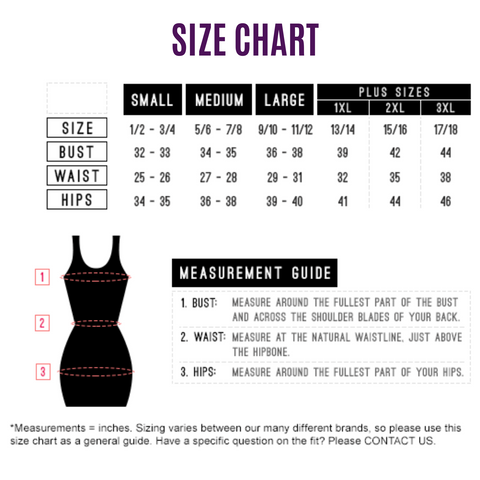 Size Chart – Shop Pretty Pieces