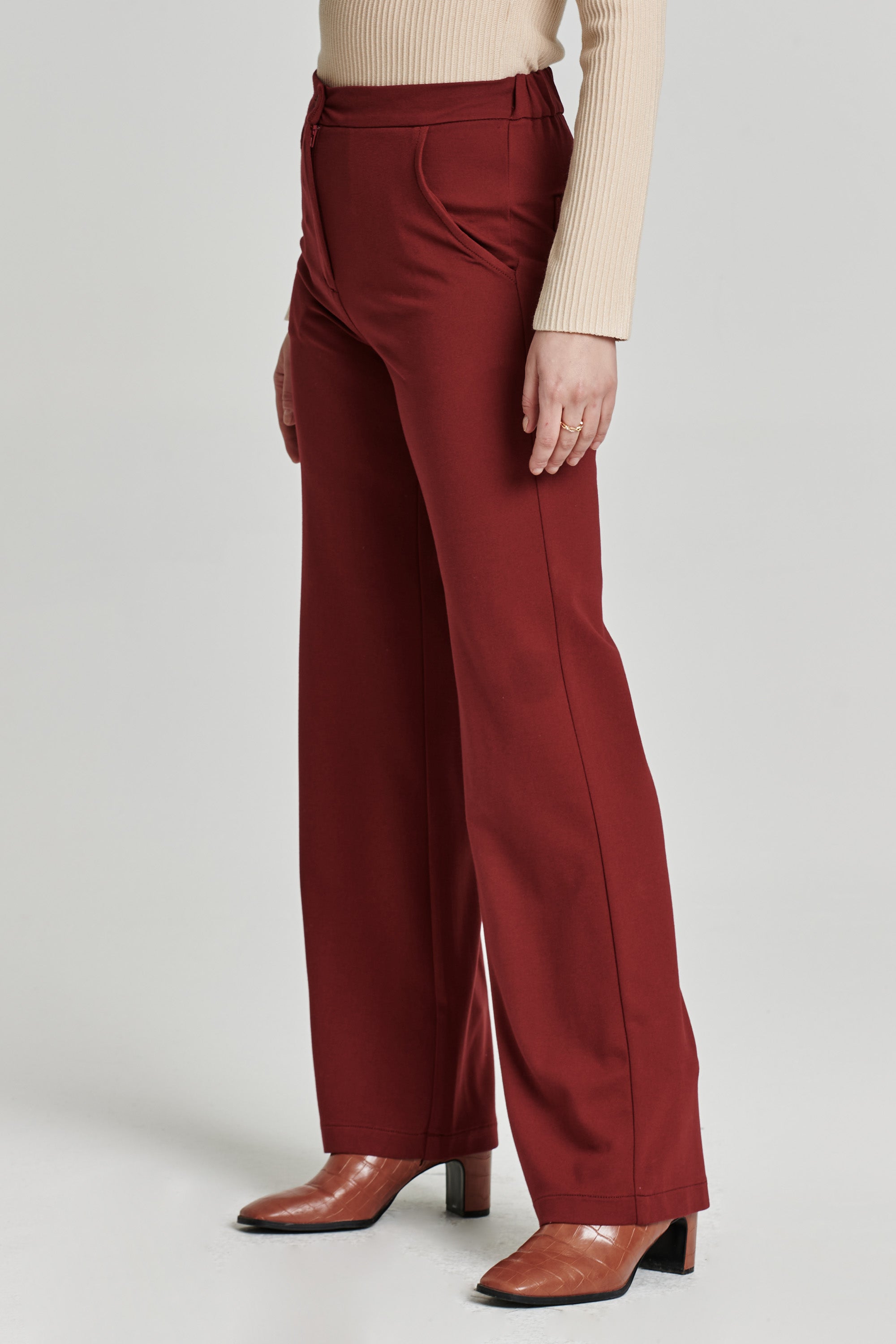 CAMEL HIGH RISE LINEN TROUSERS – L'ABEYE