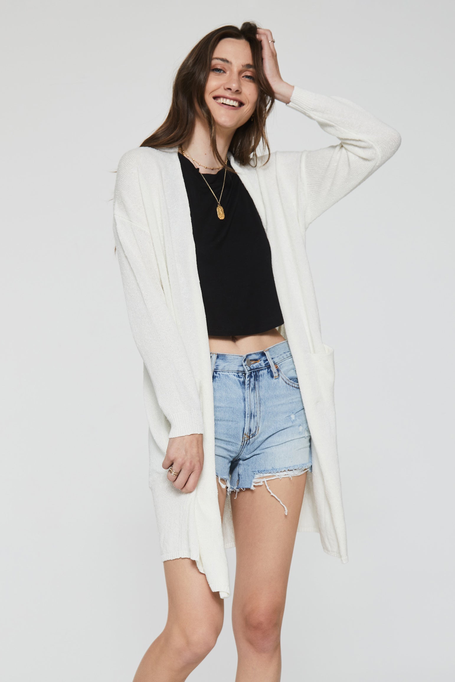 ELECTRA DROP SHOULDER SWEATER OFF WHITE
