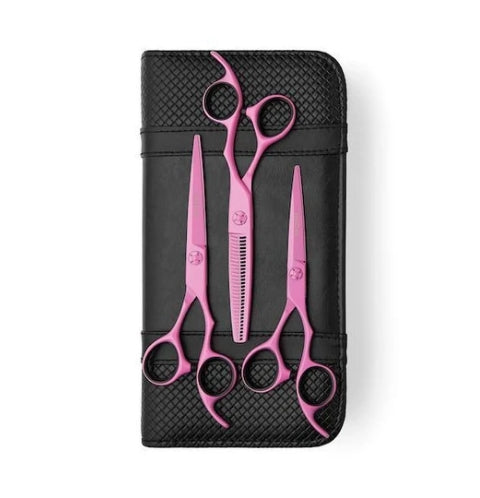 Classic cute pink 6 inch 440c cut hair scissors thinning shears