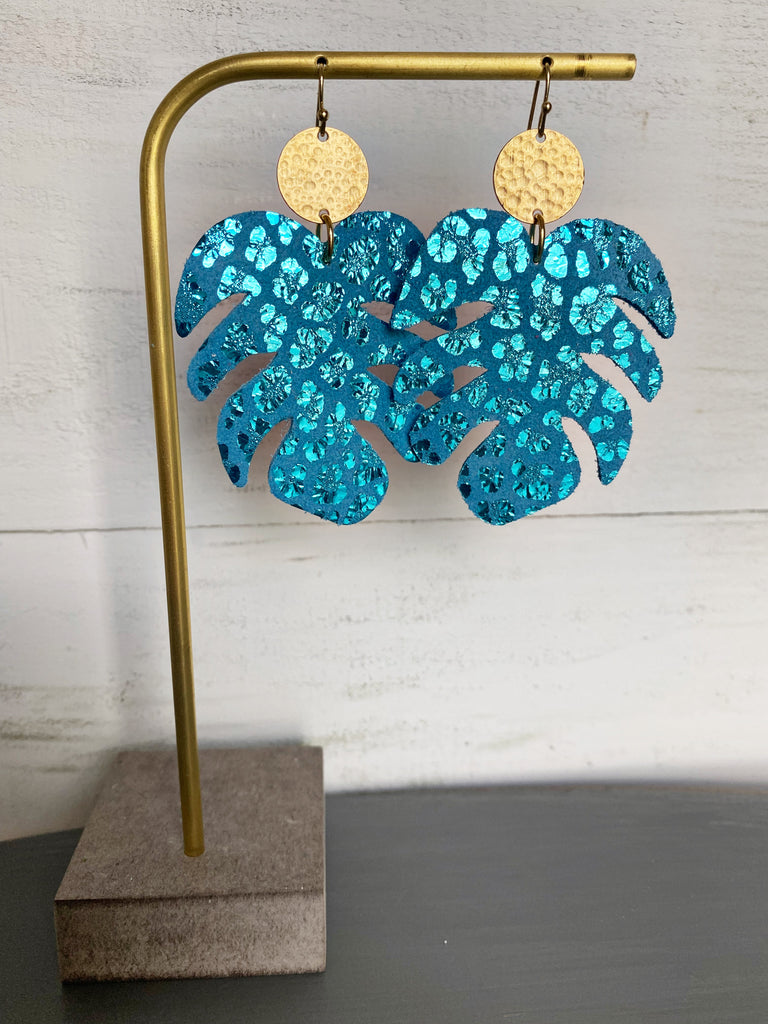 Golden Hill Turquoise Fern Leaf Post Earrings – Forestlily Designs