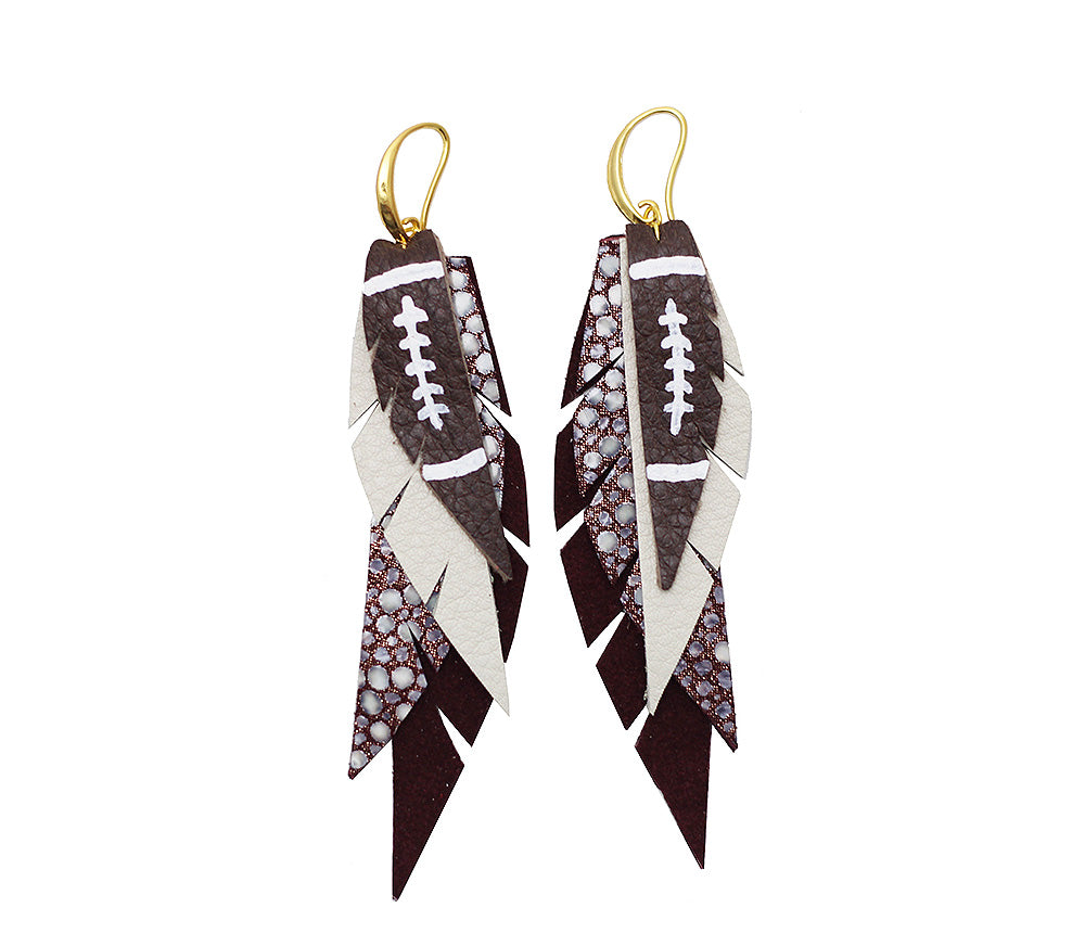 Purchase Wholesale black and gold football earrings. Free Returns