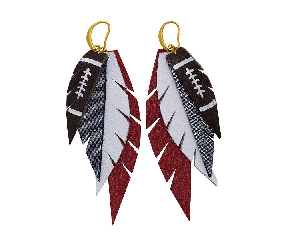 Fringe Detail Football Shape Wooden Dangle Earrings – Flyclothing LLC