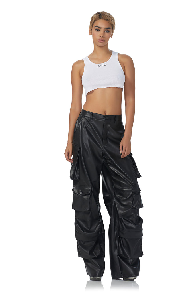 Afrm Etienne Parachute Pants in Reflective Gray-Silver