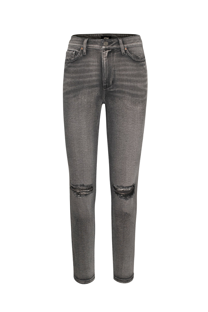 AFRM high rise washed denim skinny jeans in pink