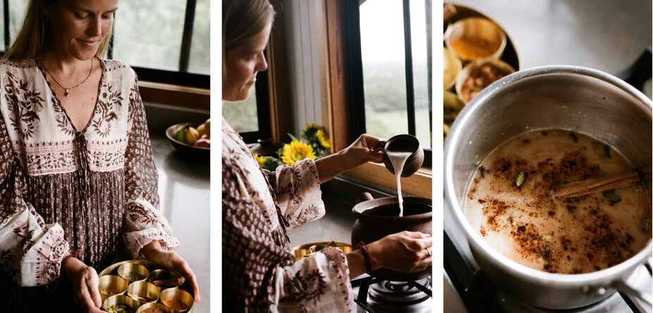 Emily Thoughtfully Making the Cacao Recipe