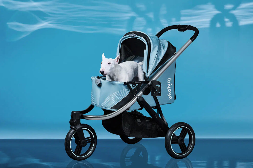 ibiyaya the beast dog jogging all terrain dog stroller - silver circle pets