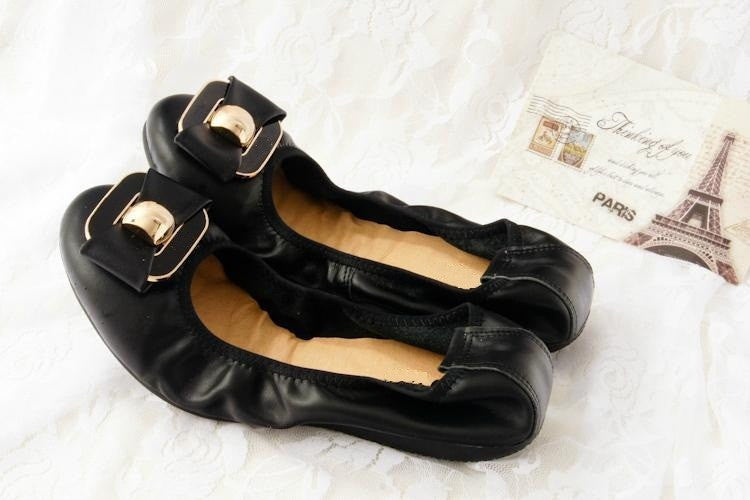 genuine leather flat shoes