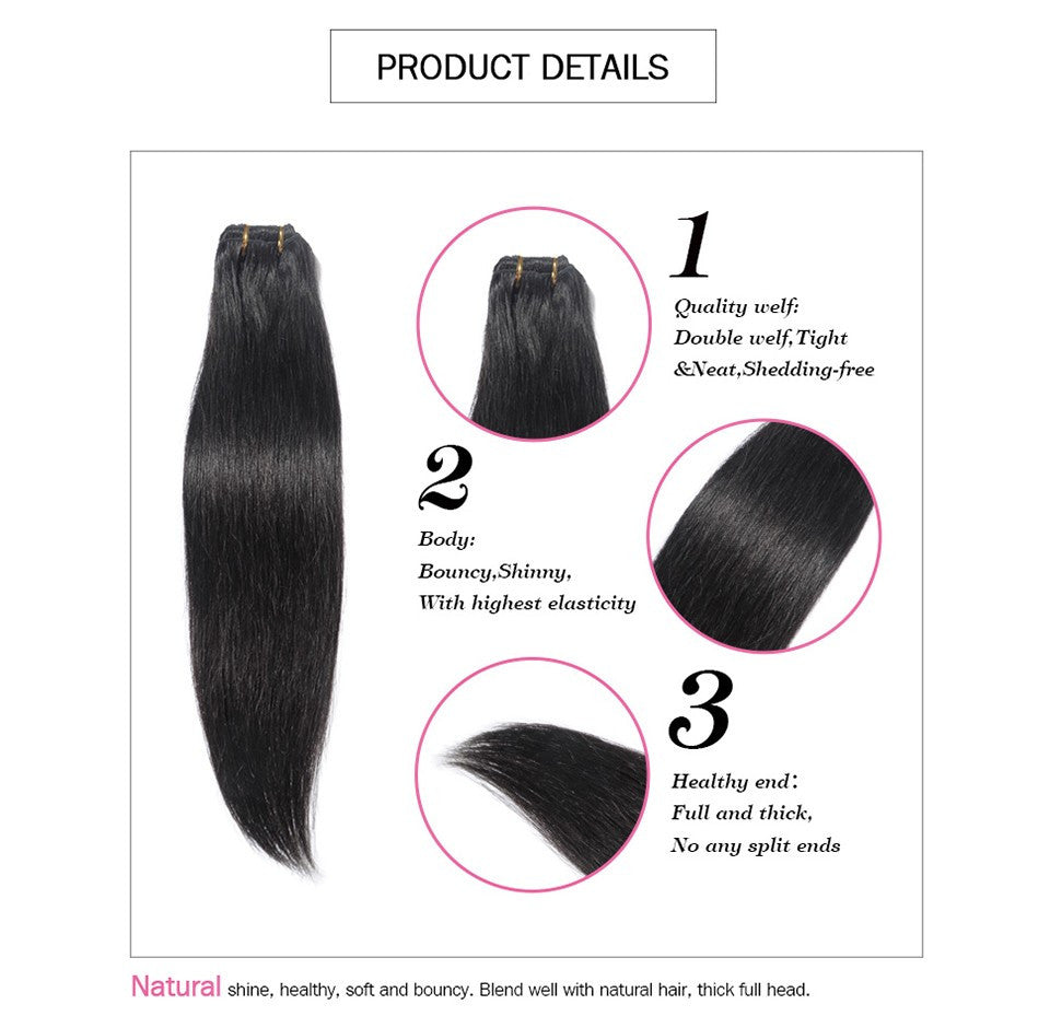 brazilian hair weave clip ins