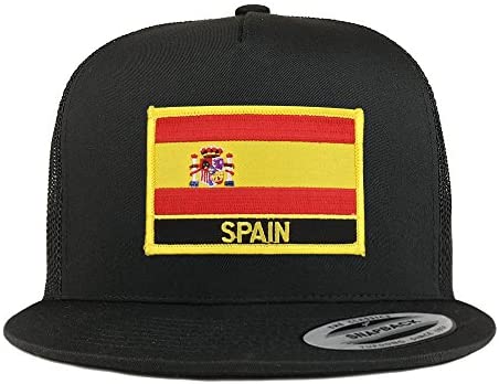 Trendy Apparel Shop Costa Rica Flag 5 Panel Flatbill Trucker Mesh Snapback Cap Black / One Size