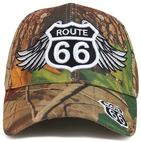 Fashion USA Route 66 Letters baseball cap punk Silver Wings 66