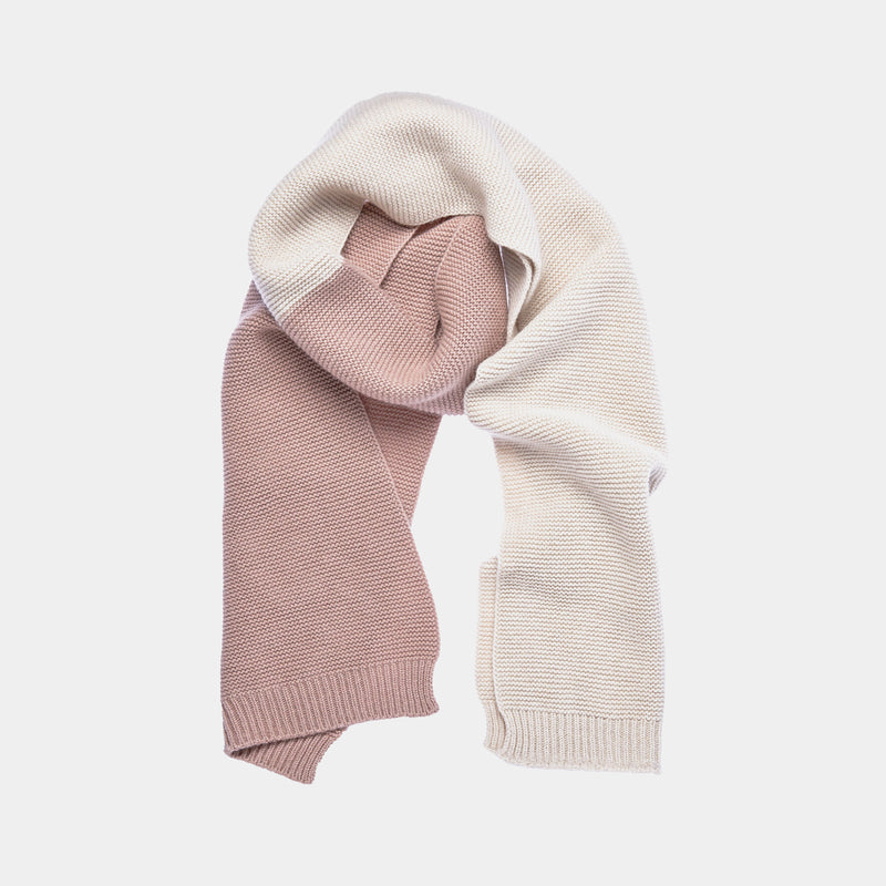 Cashmere Knitted Scarf in Nude and 