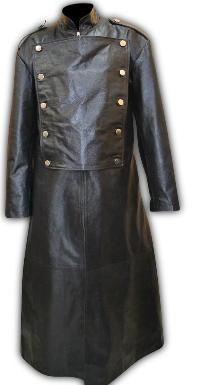 Mens Leather Imperial Military Royal Trench Long Coat – SouthBeachLeather