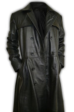 Mens Leather Double Breasted Gothic Trench Long Coat – SouthBeachLeather