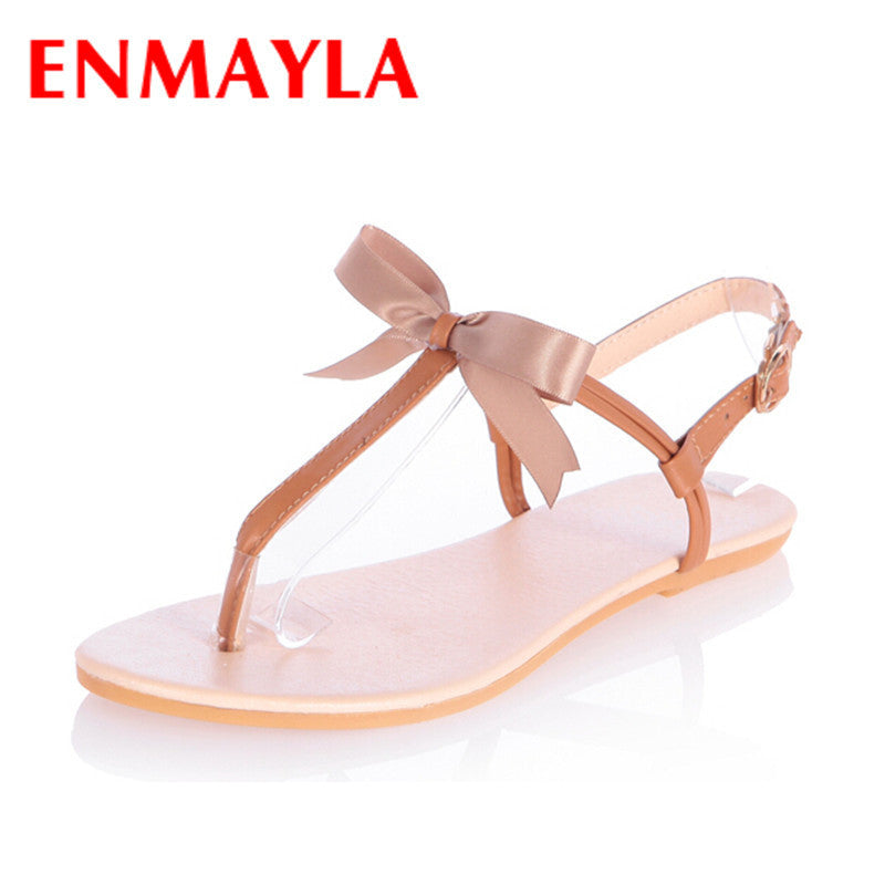 ENMAYLA New Women's Sandals Woman's Flats Shoes Platform Sandals Summer Gladiator Ankle Stra