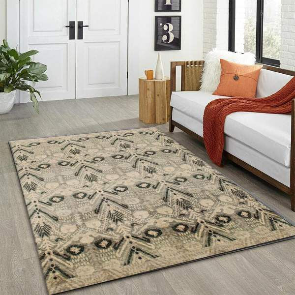 Beige Ikat Area Rug