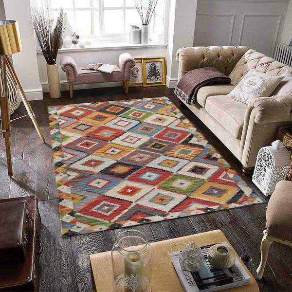 Multi-Color Flatweave Area Rug