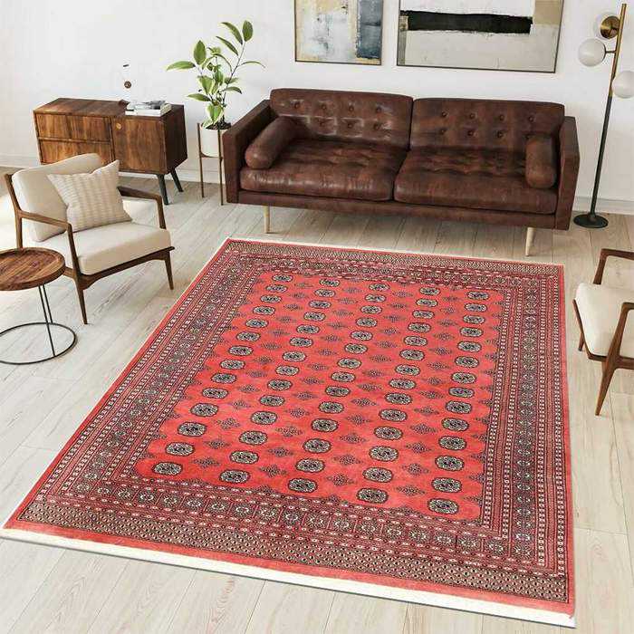 Coral Bokhara Area Rug