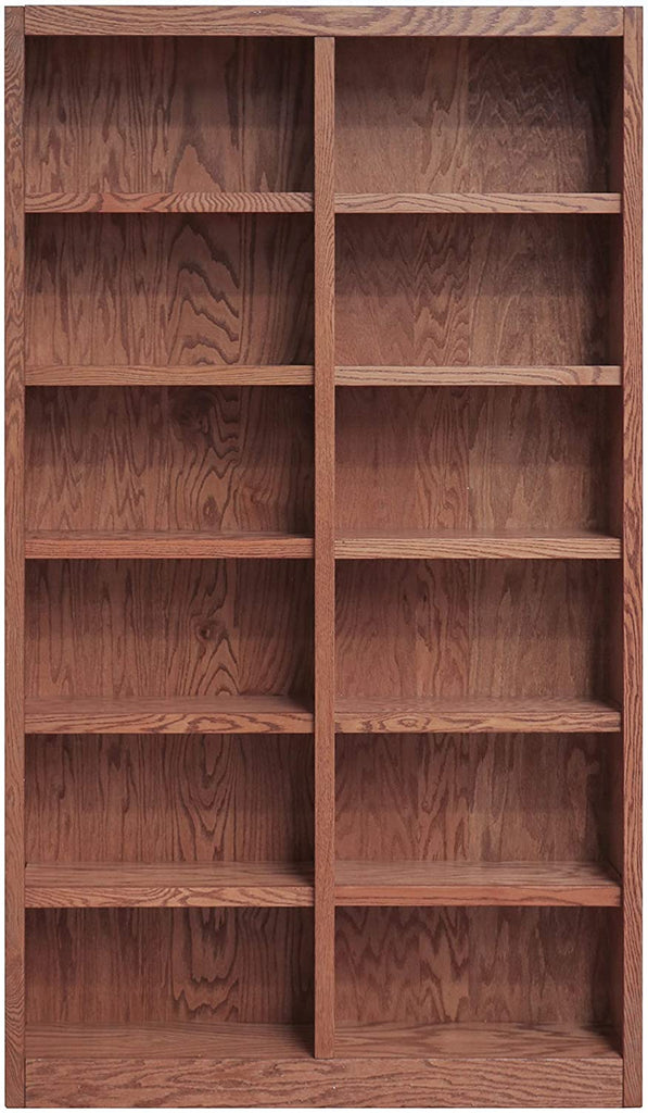 Traditional 12-Shelf Wood Bookcase