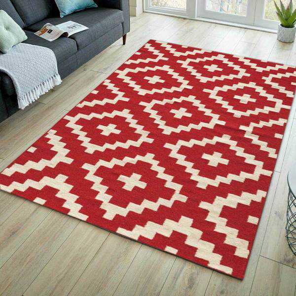 Red Flatweave Area Rug