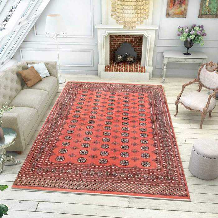 Coral Bokhara Area Rug