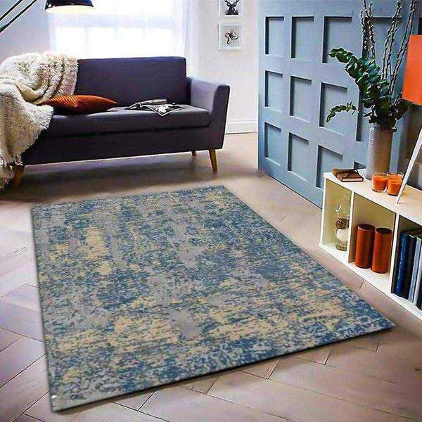 Grey Wool & Silk Area Rug