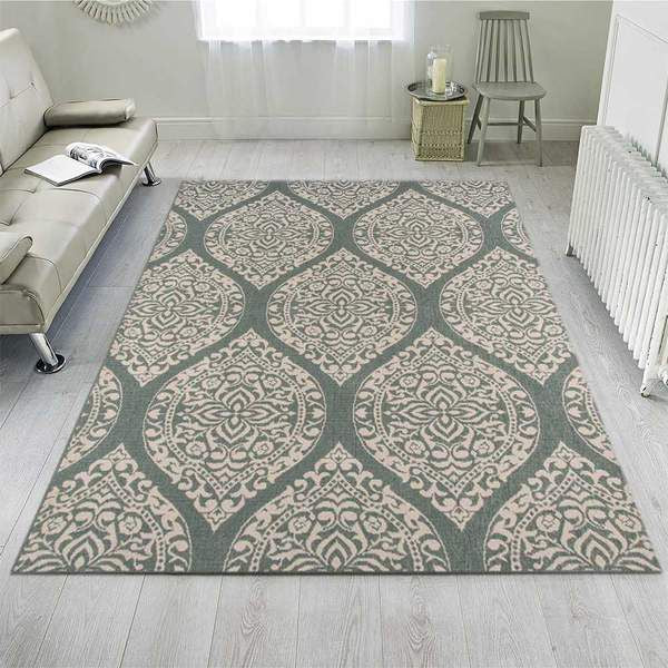 Grey Geometric Area Rug