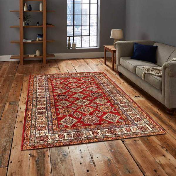 Brown Kazak Area Rug