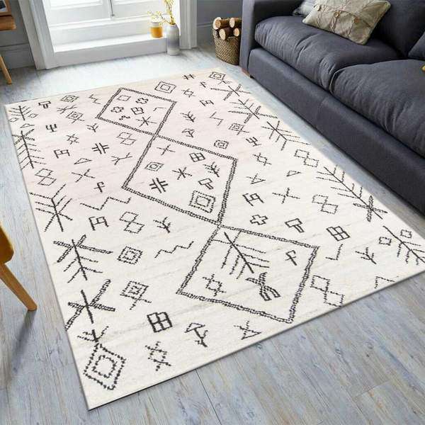 White Transitional Area Rug