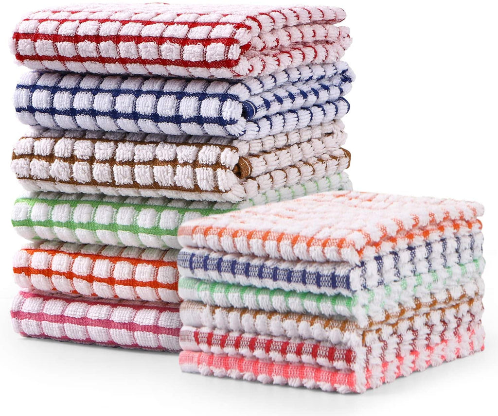 KITCHEN DISH TOWELS Cotton Salsa Absorbent Towel Set of 12 16x28