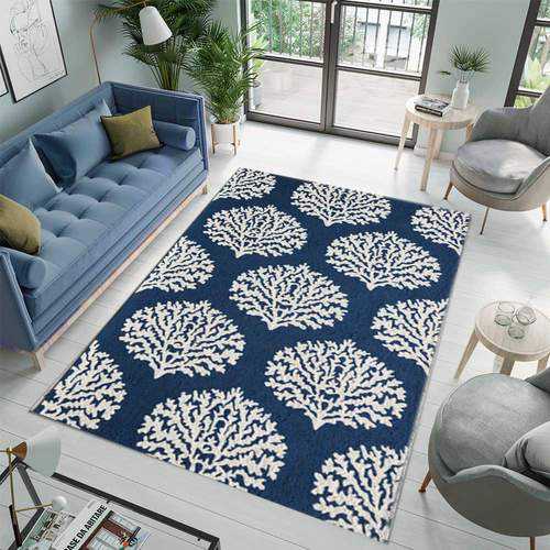 Navy Contemporary Area Rug