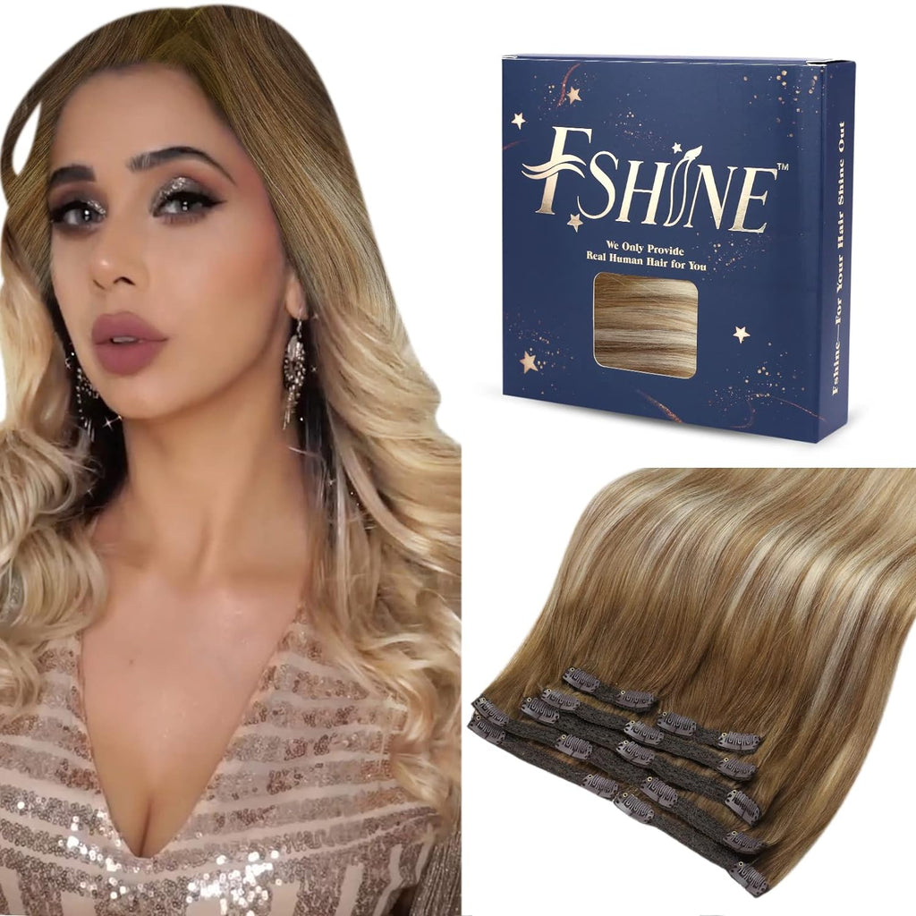 Fshine Human Hair Clip in Extensions