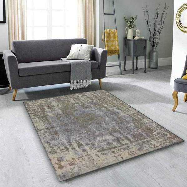 Brown Wool & Silk Area Rug