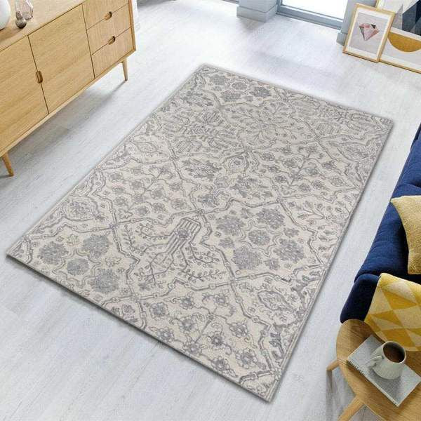 Silver Boho Chic Area Rug