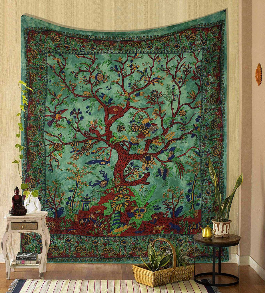 The Art Box Green Tree of Life Tapestry